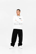 White Embroidery Crewneck