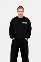 Black Embroidery Crewneck
